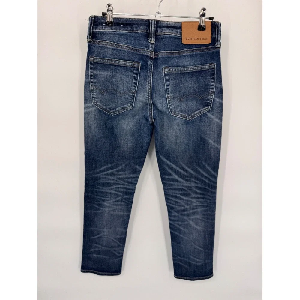 American Eagle Slim Straight Jeans Mens 28x28 Blue Cotton Next Level Airflex